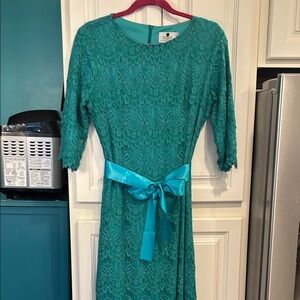 Dainty Jewells Night in Paris Teal Maxi Dress size large